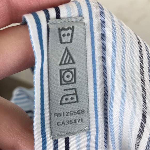 Thomas Dean 100% Pima Cotton Stripe Button Down - Picture 4 of 8